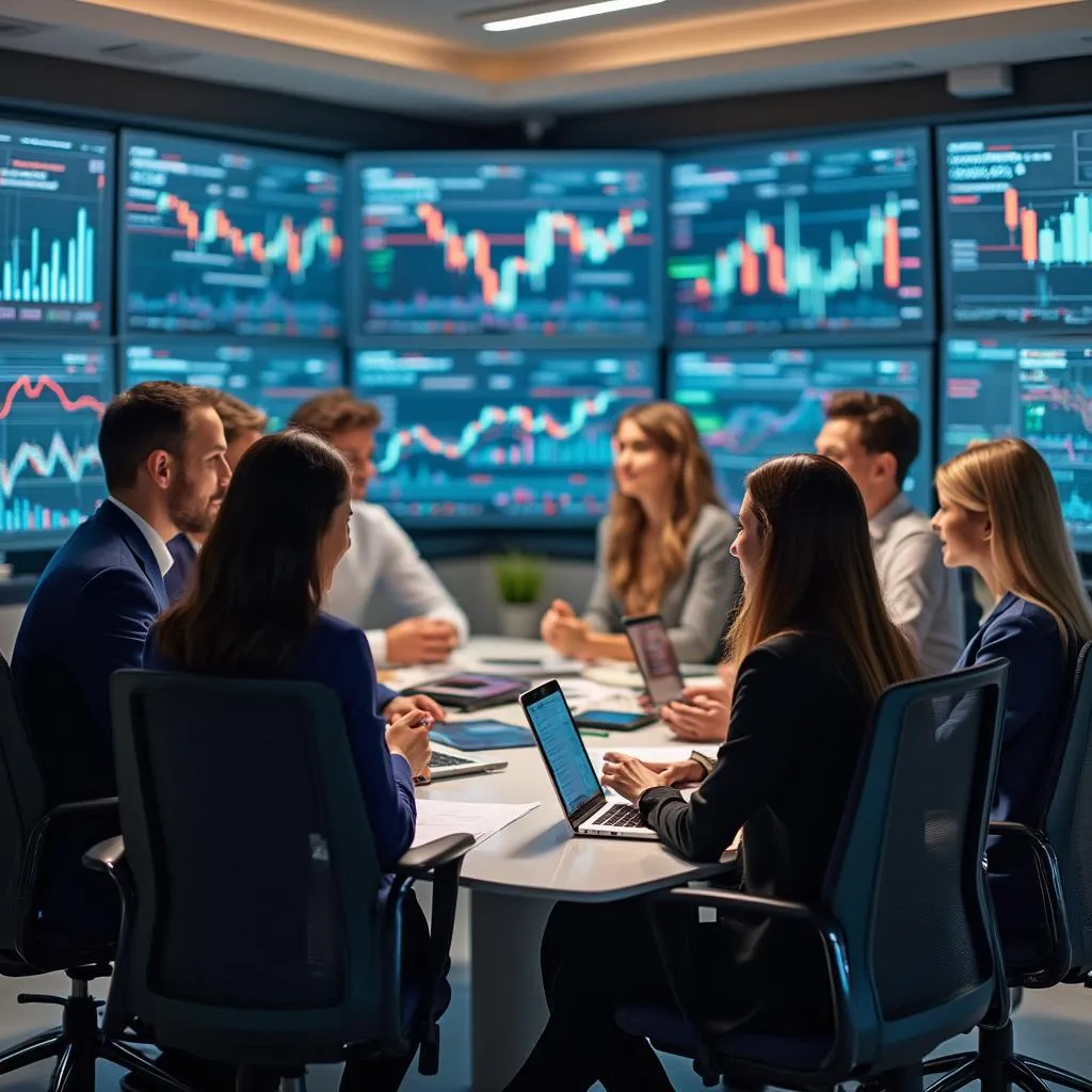 Équipe en réunion stratégique et collaboration